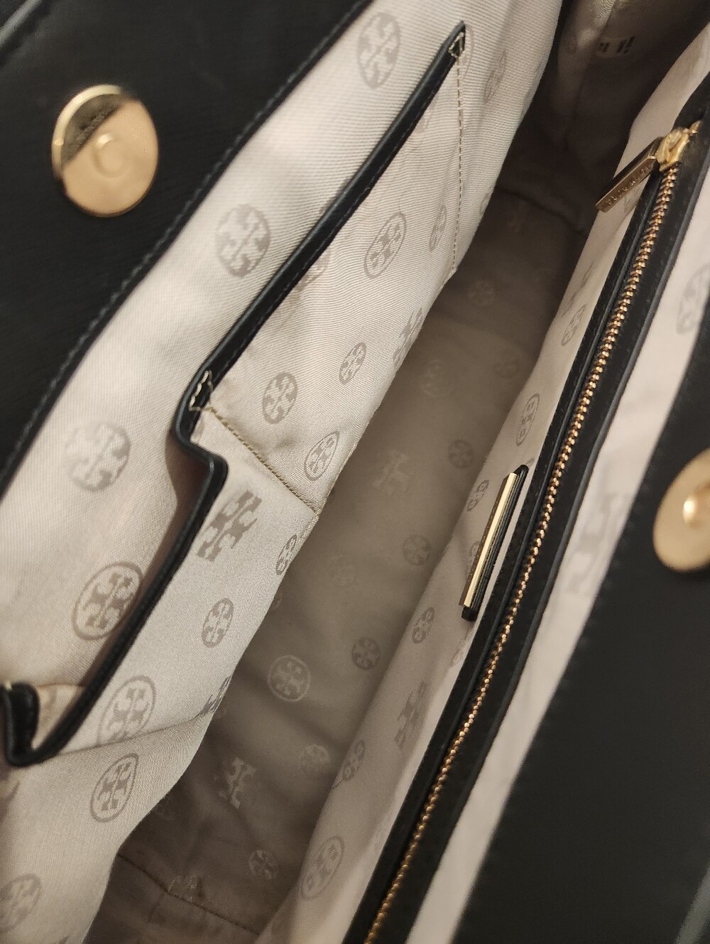 Tory Burch Black Leather Top-Handle Satchel - Picture 15 of 15